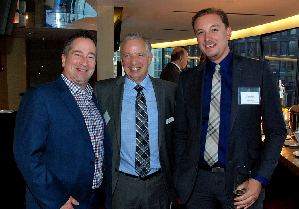 12. Lance Fridfinnson (Colley West) with Stephen Brown (Vancouver Fraser Port Authority) and Simon Brown (Pacific Basin).