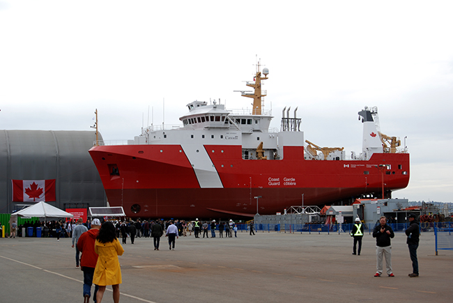 The CCGS Capt Jacques Cartier, ready for launch.