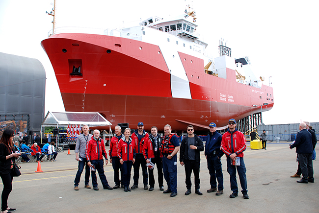 RCMSAR Station 1 and 2 were out to congratulate the CCG on the new vessel.
